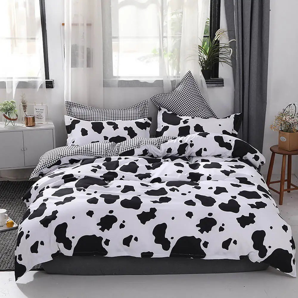 3/4 Piece Bedding Set Letter Pattern Double Side, Duvet Cover Pillowcase Bedsheet Bedroom Bed Set,King Queen Full Size
