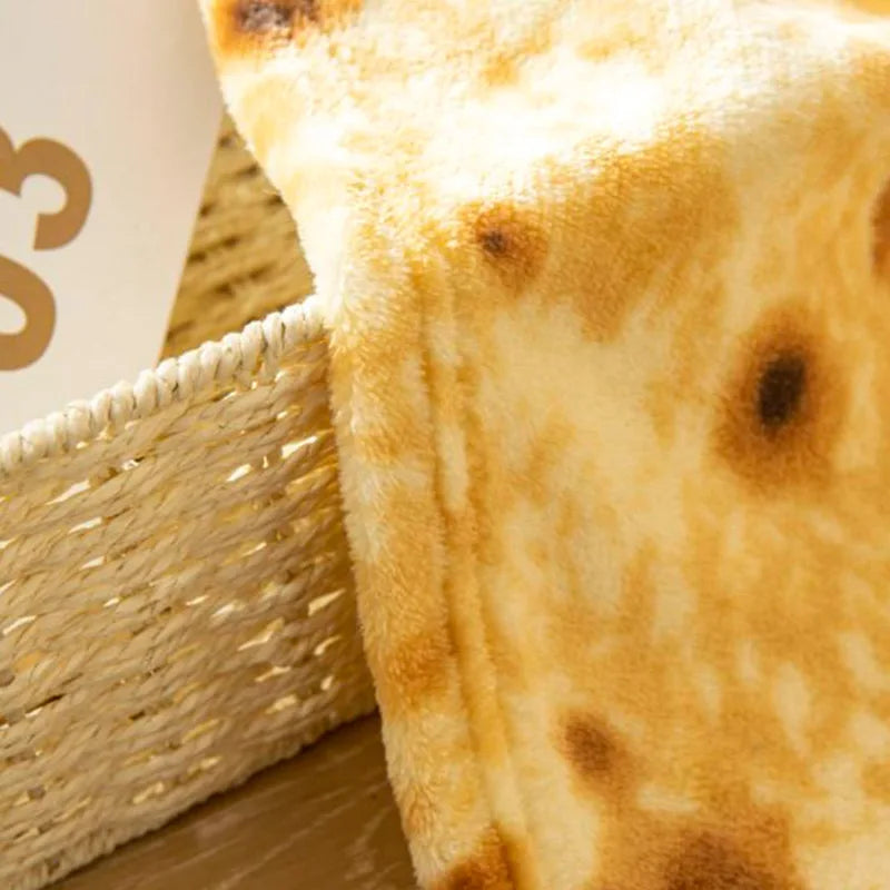 1pc Soft and Warm Mexican Tortilla Print Flannel Blanket for Couch, Sofa, Office, Bed, Camping, and Traveling