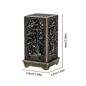 Square Vertical Incense Burner Small Xiangyun Alloy Incense Holder Indoor Aromatherapy Home Ornament Chinese Plum Inense Burners