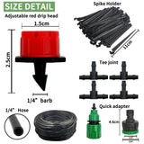 Micro Drip Irrigation System Portable 20M Automatic Watering with Adjustable Drippers Misting Watering Kits Garden Hose