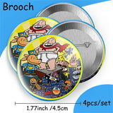 Dog Man Eco-Friendly Disposable Party Tableware Kit Paper Plates Cups Cake Flag Sqiral Honeycomb Brooch Kids Birthday Party Kit