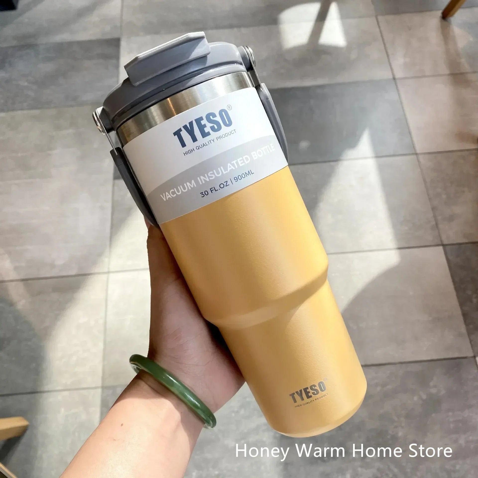 TYESO 600ML Coffee Cup Sport Thermos Mug Vacuum Flask Stainless Steel Double-layer Insulated Cup Car Water Bottle