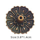 1pc Alloy Incense Burner Stick Holder Plate Buddhism Lotus Line Incense plate Sandalwood Coil Base Temples Home Decor