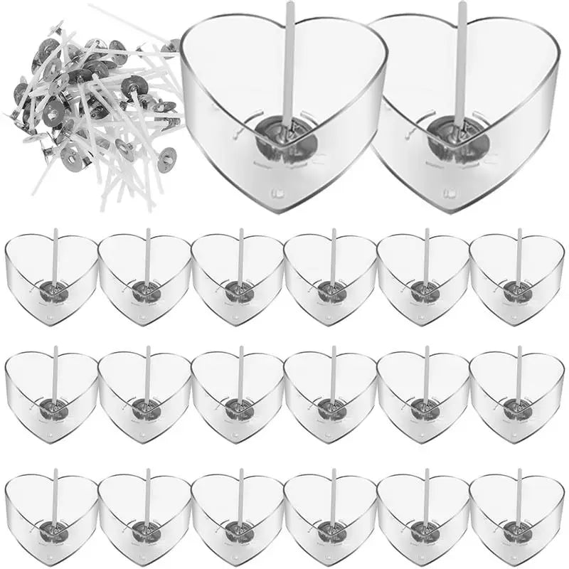 1 set Plastic Holder Wax Cup Melt Box Heat-Resistant Containers Tealight Cups With Wicks For DIY Making
