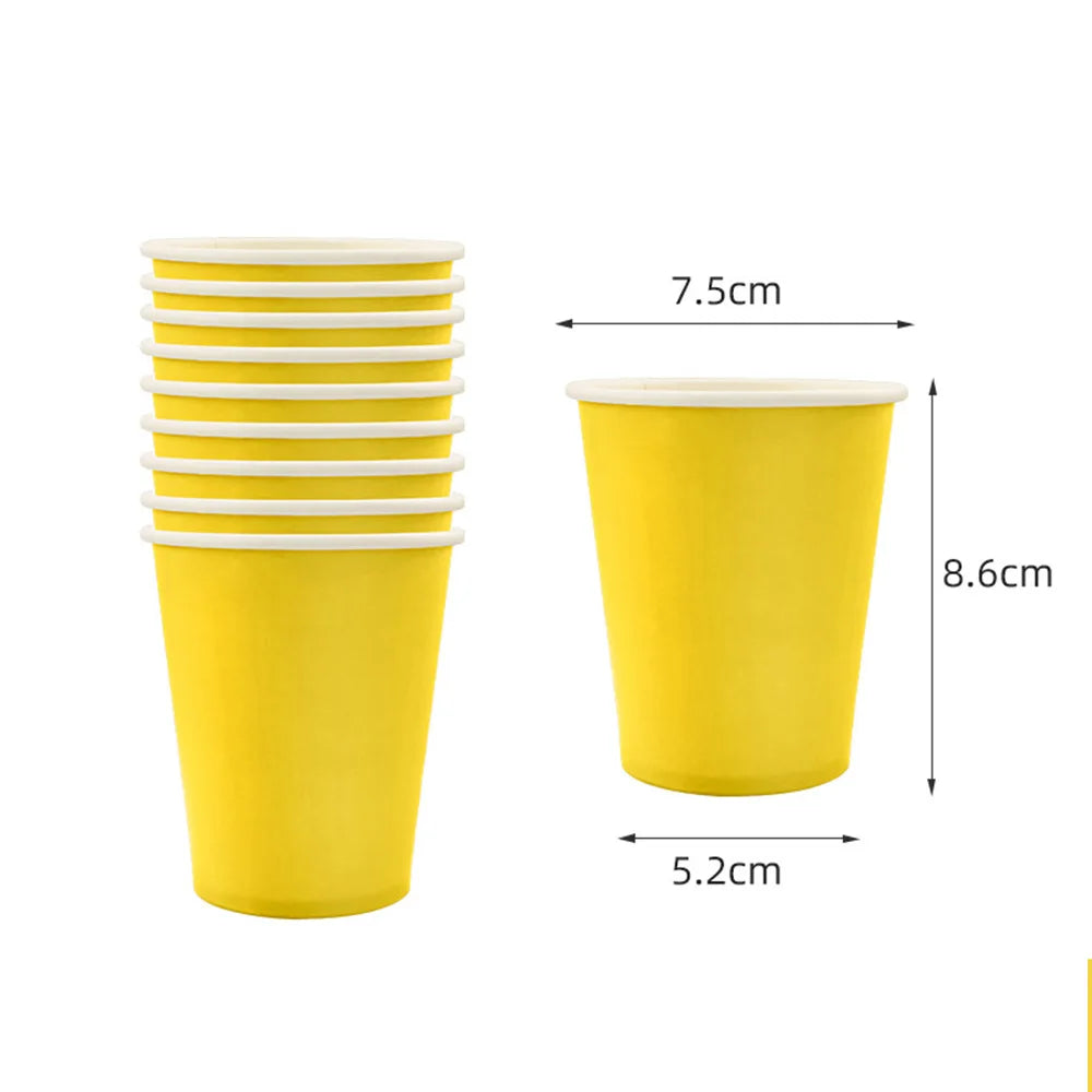 10/20/30/50/100pcs Disposable Paper Cups Solid Color Paper Cups For Water DIY Birthday Wedding Party Picnic BBQ Travel and More