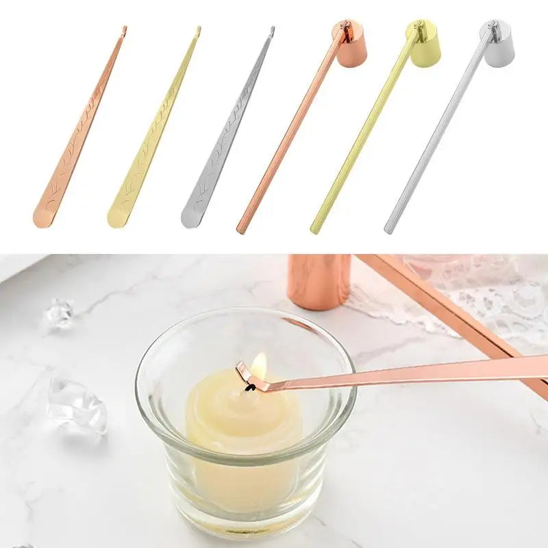 Candle Wick Trimmer Candle Blower Turn Off Extinguisher Polished Stainless Steel Flame Snuffer Elegant Design Long Handle