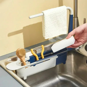 New Sink Drain Rack Storage Basket Kitchen Gadgets Telescopic Sink Shelf Sinks Organizer Soap Sponge Holder Accessories Tool