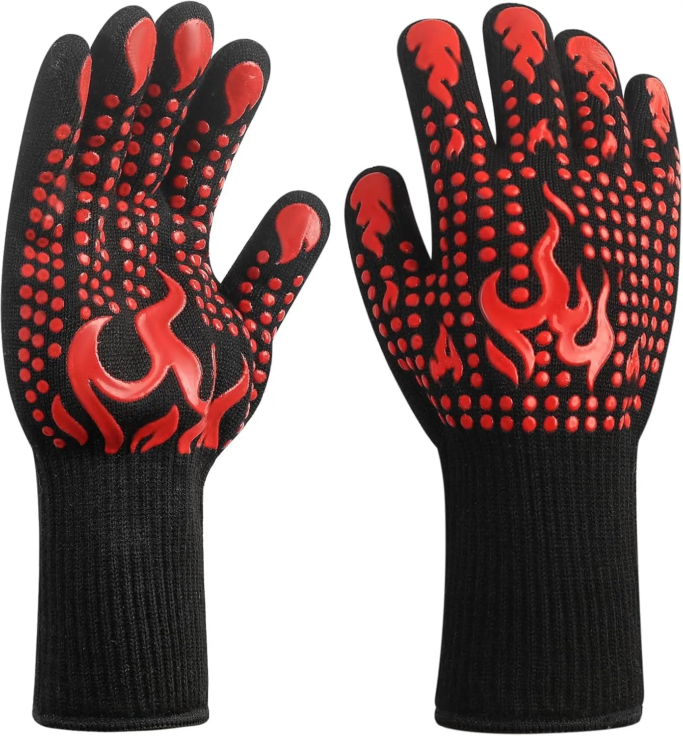 Universal Anti-Slip Heat-Resistant Barbecue Oven Gloves Fireproof Kitchen Cooking Gloves Suitable for High Temperatures up to 80