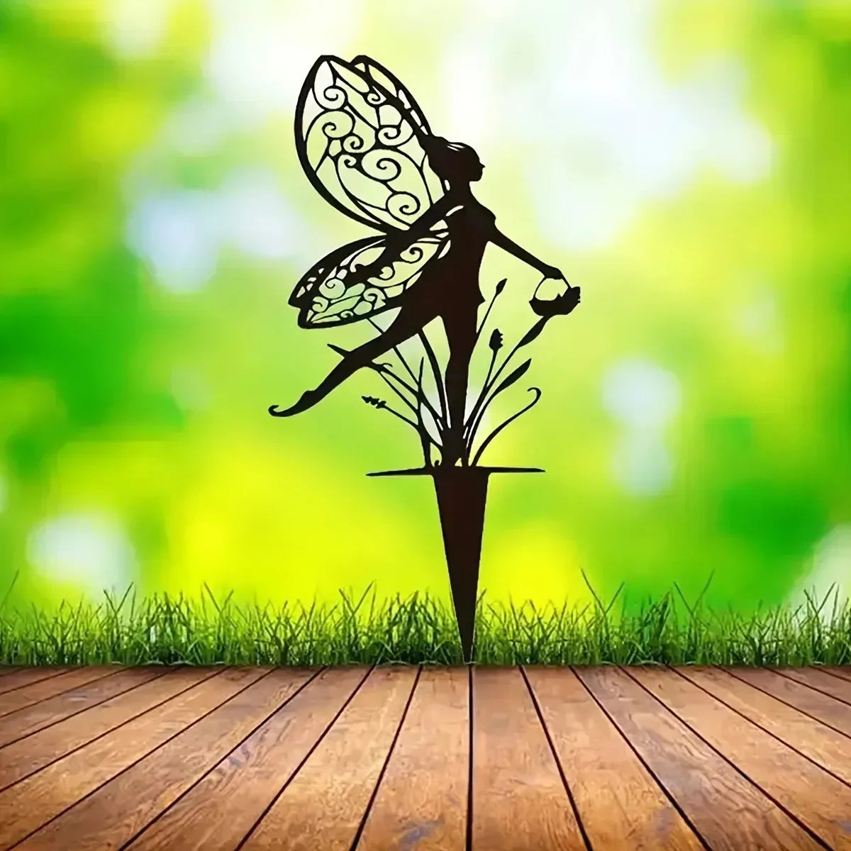 New Enchanted Fairy Garden Stake - Metal Flower Fairy Lawn Ornament Decorative Outdoor Yard Art for Patio And Garden 2025