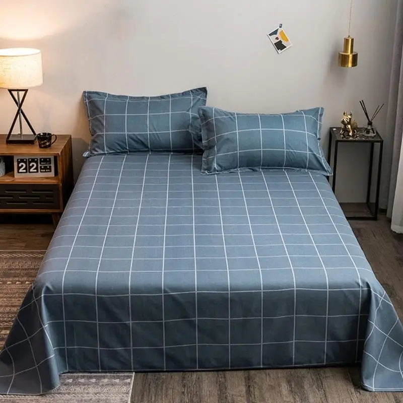 Washed Cotton Bed Sheet Soft Skin Friendly Sheets for Comfort and Long Durability Y5GB