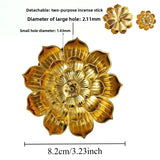 1pc Alloy Incense Burner Stick Holder Plate Buddhism Lotus Line Incense plate Sandalwood Coil Base Temples Home Decor