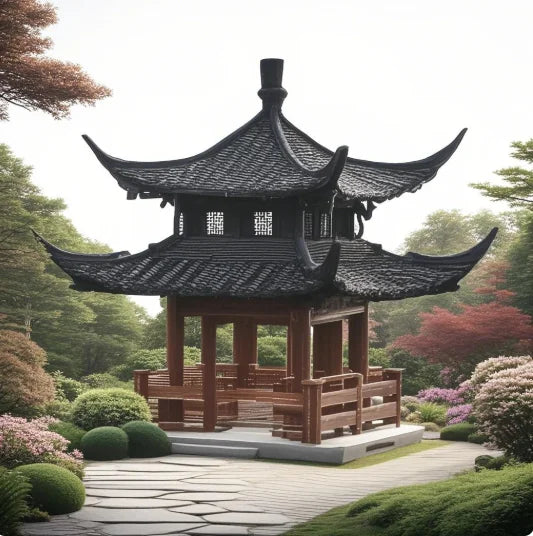 Zen Garden Aquarium Bonsai Decor Mini Pagoda Statue Fairy Garden Decor Ancient Building Model Japanese Pavilion Decorations