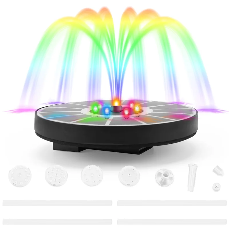 LUCK-3.5W Solar Fountain For Bird Bath LED Solar Water Fountains With 2200Mah Battery Solar Powered Fountain Pump