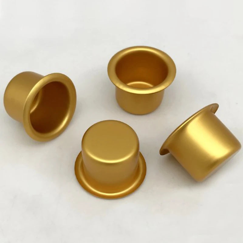 10PCS Mini Round Aluminium Candle Cup Gold Silver DIY Candlestick Making Tray Holder Container Set Accessories Home Party Decor