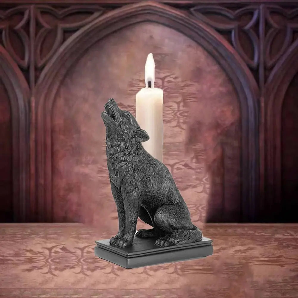 Classic Resin Crafts Halloween Bat Candlesticks Animal Shape Fadeless Resin Animal Sculpture Handmade Gothic Candle Holder Home