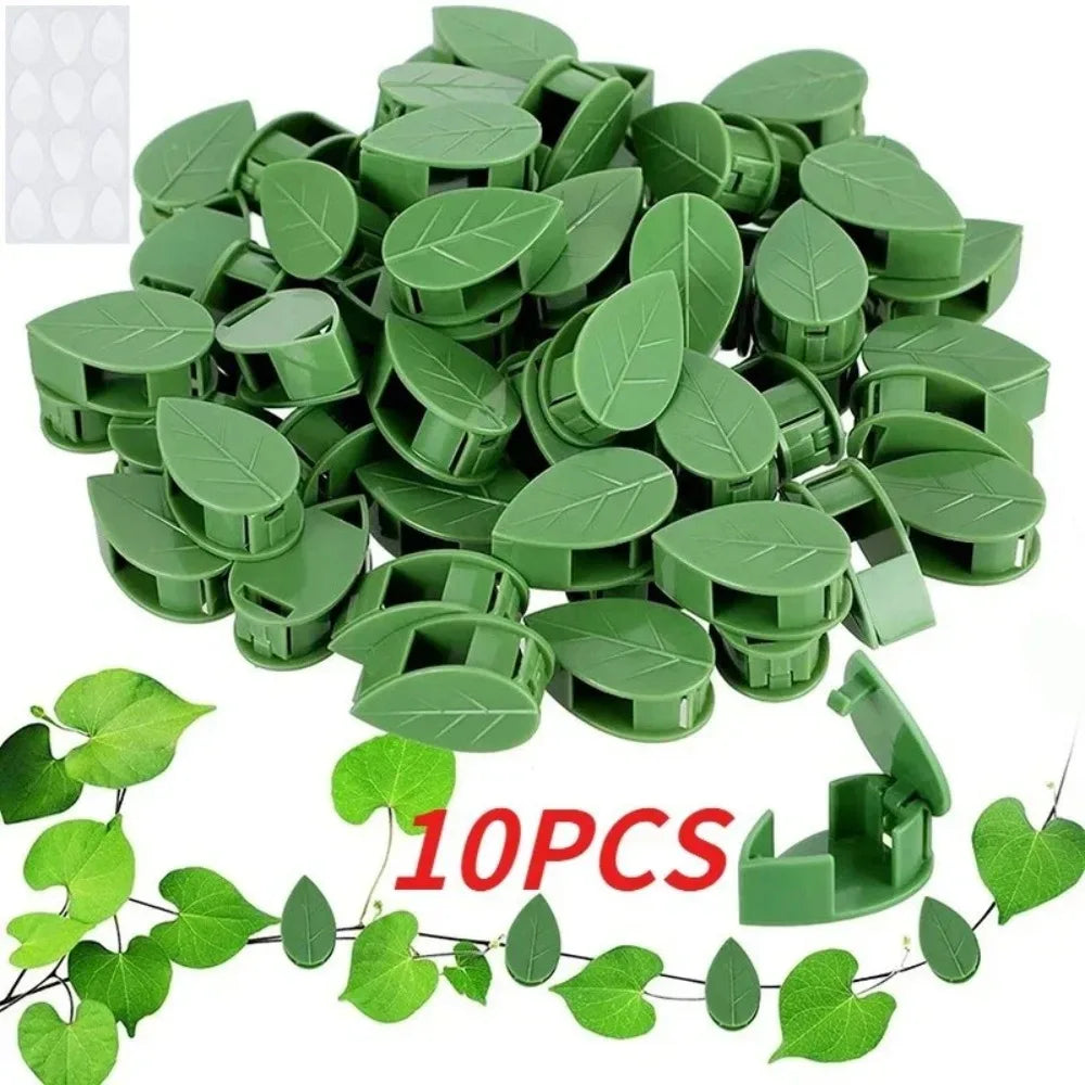 10PCS Buckle Leaf Clips Plant Climbing Wall Fixed Buckle Leaf Shaped Clips Self-Adhesive Flower Vine Climber Support Accessories