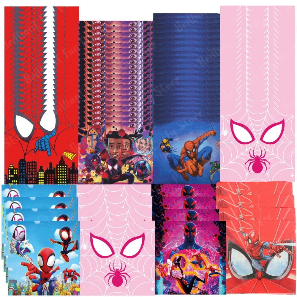 20/100Pcs Spiderman Napkins Paper Disposable Spider Printed Napkin Rings for Baby Shower Kids Birthday Party Supplies Decoration