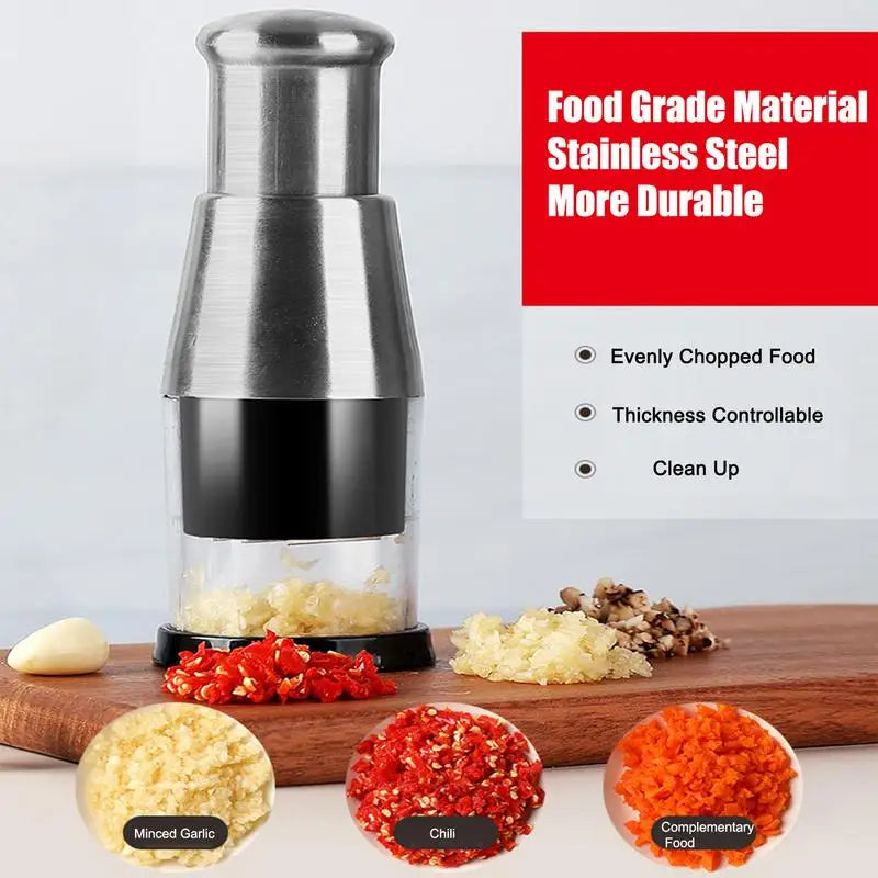 Manual Garlic Chopper Manual Onion Masher Handheld Food Chopper Slicer Vegetable Cooking Crusher Kitchen Vegetable Slicer Tool