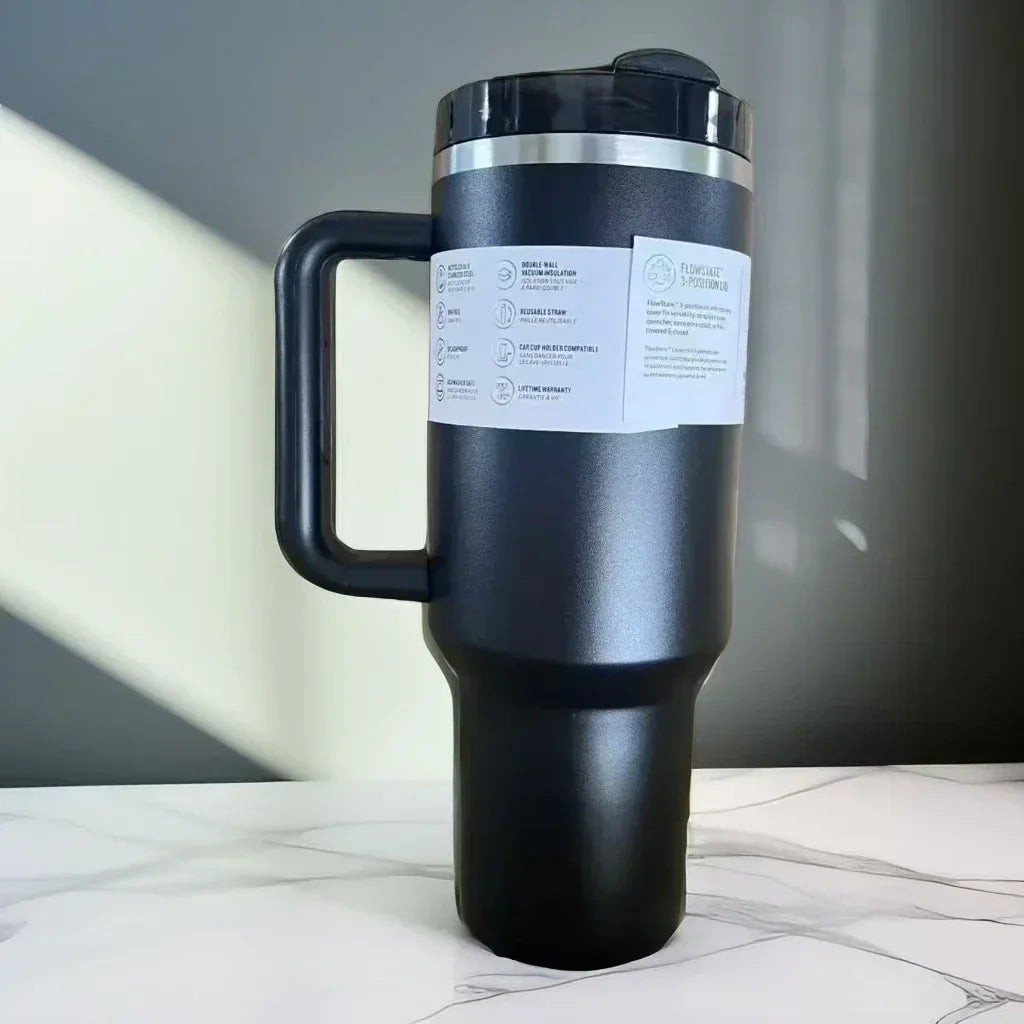 MINISO Explosive Style Stainless Steel Water Cup with Handle Large Capacity 304 Thermos Cup Portable Cup for Travel and Office