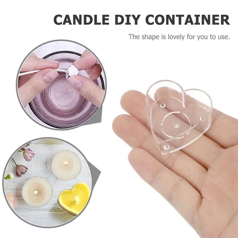 1 set Plastic Holder Wax Cup Melt Box Heat-Resistant Containers Tealight Cups With Wicks For DIY Making