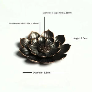 1pc Alloy Incense Burner Stick Holder Plate Buddhism Lotus Line Incense plate Sandalwood Coil Base Temples Home Decor