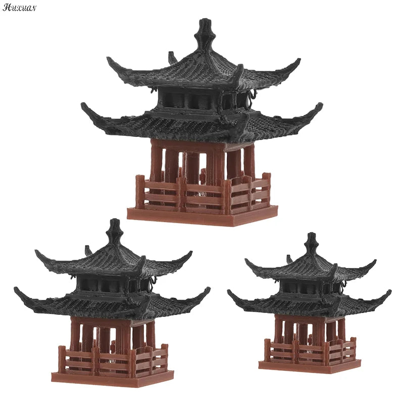 Mini Pagoda Statue Fairy Garden Decor Ancient Building Model Japanese Pavilion Decorations Zen Garden Aquarium Bonsai Decor