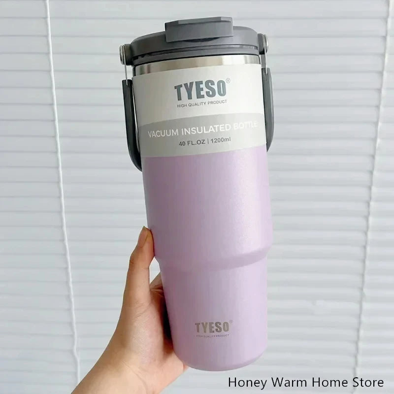 TYESO 600ML Coffee Cup Sport Thermos Mug Vacuum Flask Stainless Steel Double-layer Insulated Cup Car Water Bottle